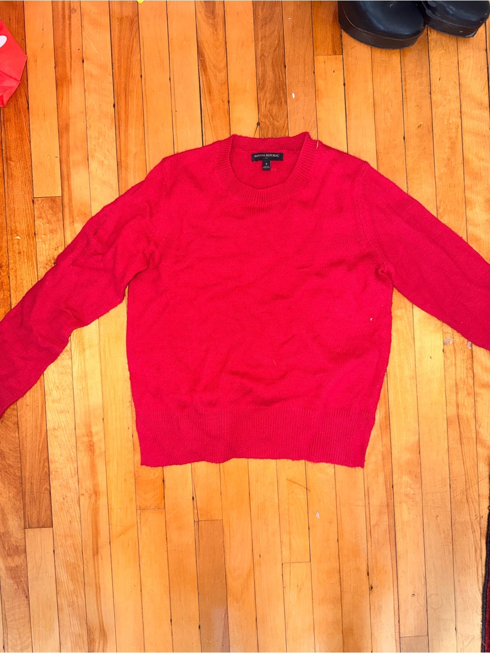 Banana Republic Bright Red Crewneck Sweater